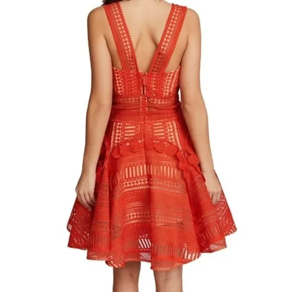 Thurley Halley's Comet Fit-&-Flare Dress Red Orange Mandarin - Picture 2 of 10